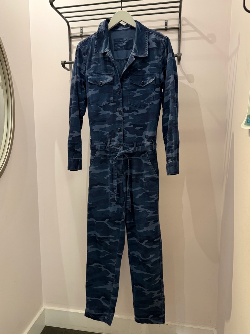 G1 Goods Navy Blue Camo Jumpsuit size small